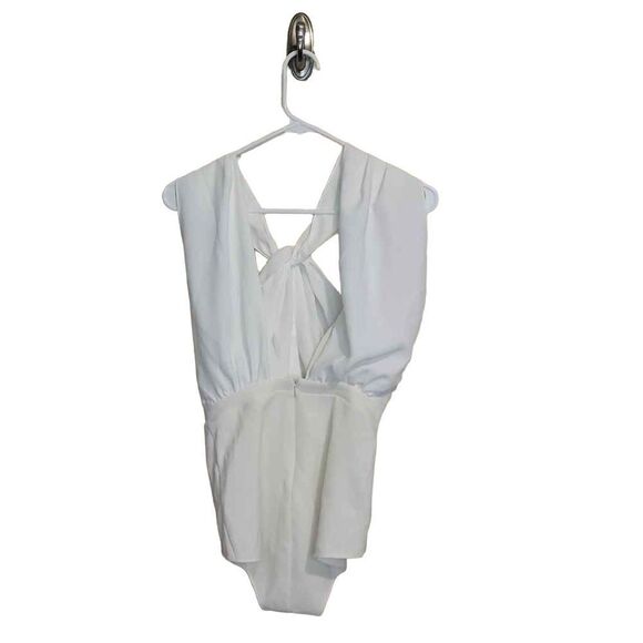 A.W.A.K.E Mode Twisted Asymmetric Crepe Bodysuit - Picture 2 of 9